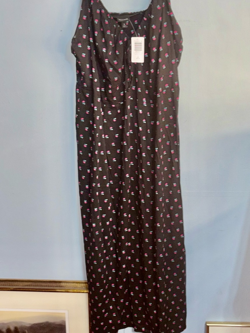 3x NWT torrid Black slip style Maxi  with floral print Whimsygoth date night